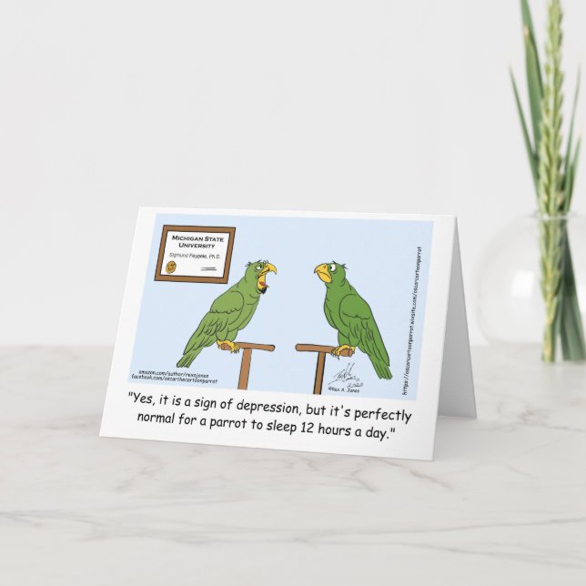 Penser à votre carte Oscar le Parrot de dessin ani (Devant)