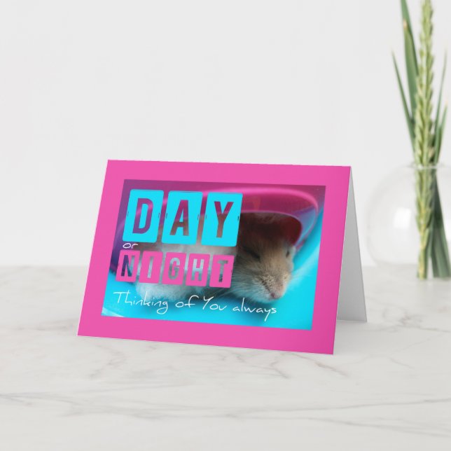 Penser à votre Hamster couché carte de voeux (Devant)