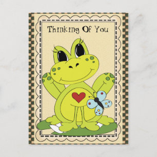 Penser à votre pays carte postale de grenouille