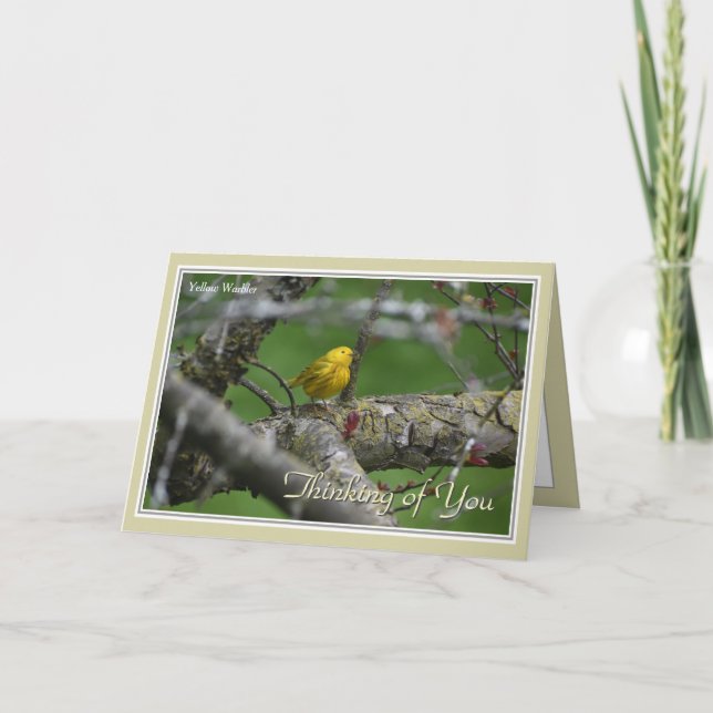 Penser à vous Belle carte de voeux d'oiseaux (Devant)