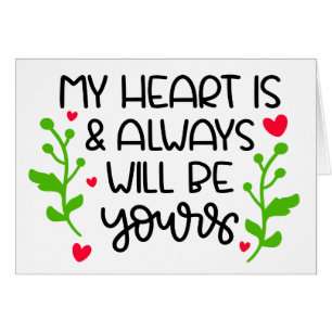 Penser à vous Coeur rose Vert Floral Amour