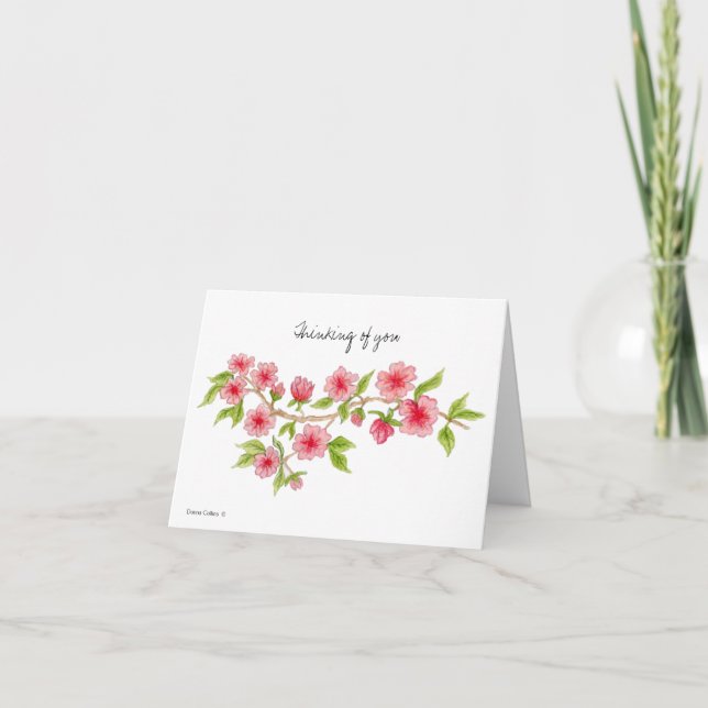 Penser à vous fleurs de cerisier Carte de note (Devant)