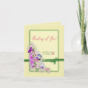 Penser à vous - Fleurs de jardin - Carte de notes