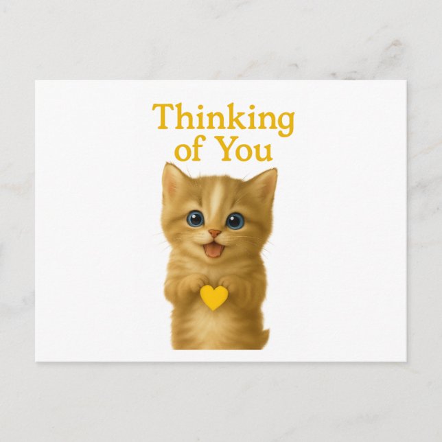 Penser à vous jolie carte Kitten (Devant)