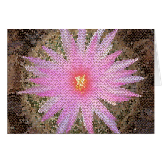 Penser à vous rose en mosaïque Baril Cactus Bloom (Devant horizontal)
