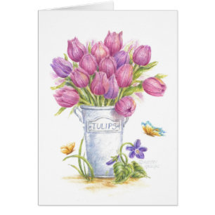 Penser à vous Tulips de carte dans la carte de voe