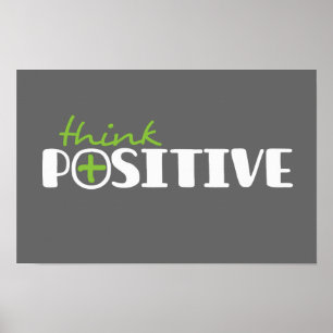 Pensez à une affiche de carré graphique positive