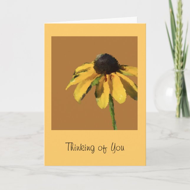 Pensez à votre carte de voeux avec tournesol (Devant)