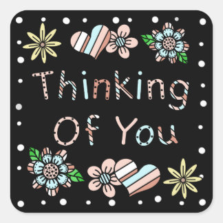 Pensez à vous | Sticker Carré floral lunaire