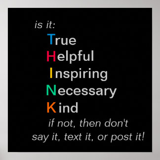 PENSEZ - avant de parler, de texte ou de poster