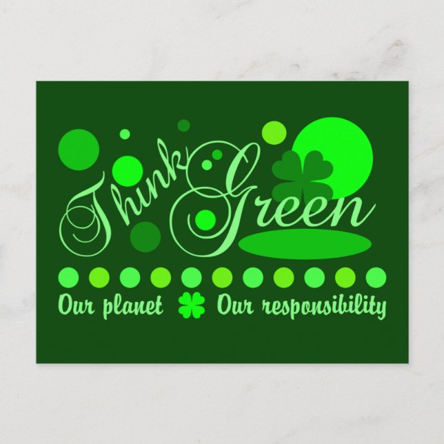 Pensez carte postale verte (Devant)