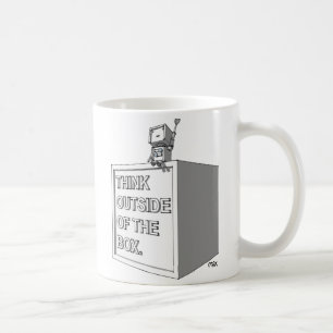 PENSEZ EN DEHORS DE À LA TASSE 3 DE BOÎTE
