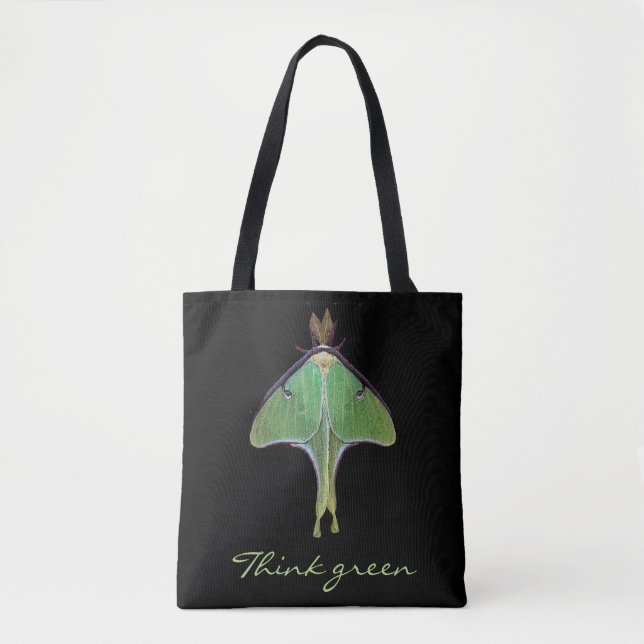 Pensez Green Luna Moth Jour des terres animal Sac  (Devant)