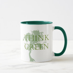 Pensez la tasse verte d'arbre