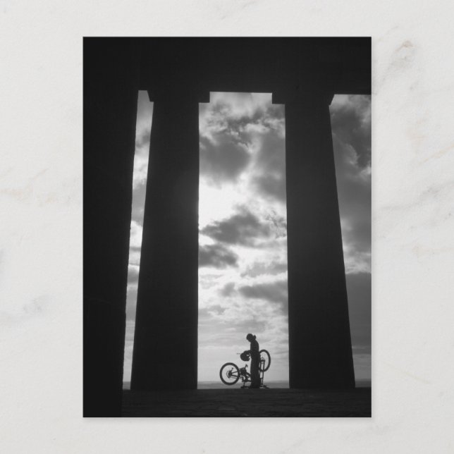 Penshaw Monument mit Biker Postkarte (Vorderseite)