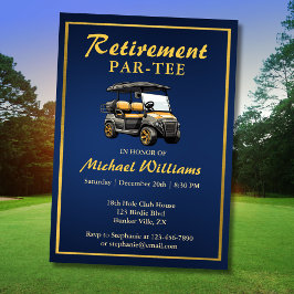 Pension Elegantes Golf Themenwagen Blaues Gold Einladung