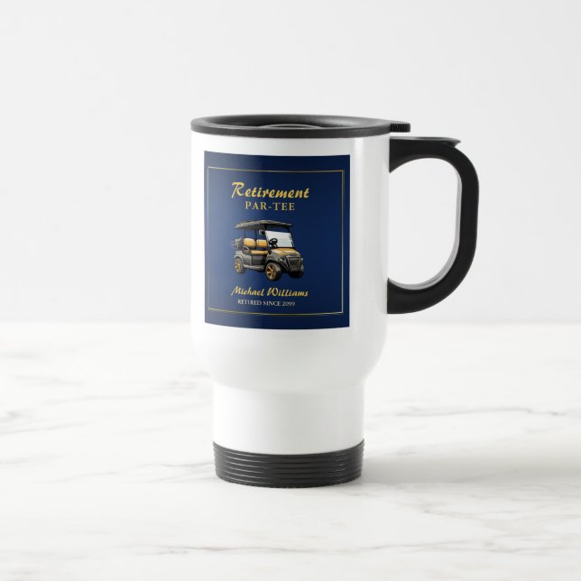 Pension Elegantes Golf Themenwagen Blaues Gold Reisebecher (Rechts)