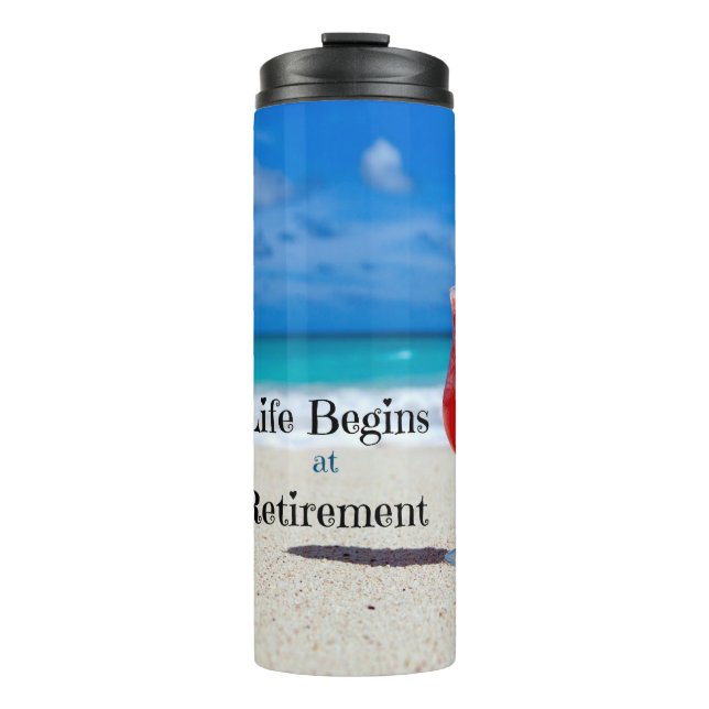 Pension, Frostgetränk am Strand Thermosbecher (Vorderseite)