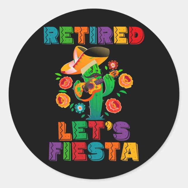 Pension Mexicano Let's Fiesta Remüde Cinco De Runder Aufkleber (Vorderseite)