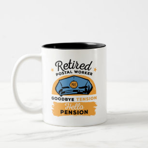 Pension nach Postaltern aufgrund der Spannungen Ha Zweifarbige Tasse