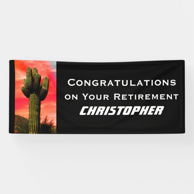 Pension Saguaro Cactus Arizona Southwest Jumbo Banner (Horizontal)