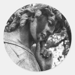 Pensionengel hinunter runder aufkleber