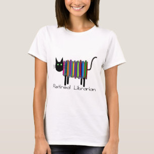 Pensionierte Bibliothekar-Buch-Katzen-Geschenke T-Shirt