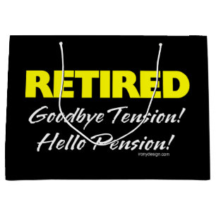 Pensionierte Hellow Pension (dunkel) Große Geschenktüte
