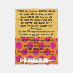 Pensionierte Krankenschwester-Gedicht-Fleece-Decke Fleecedecke