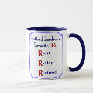 Pensionierte Lehrer 3Rs - Kaffee-Tasse Tasse