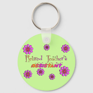 Pensionierte Lehrer-behilfliche Retro Blumen Schlüsselanhänger