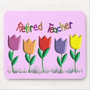 Pensionierte Lehrer-Tulpe-Entwurfs-Geschenke Mousepad