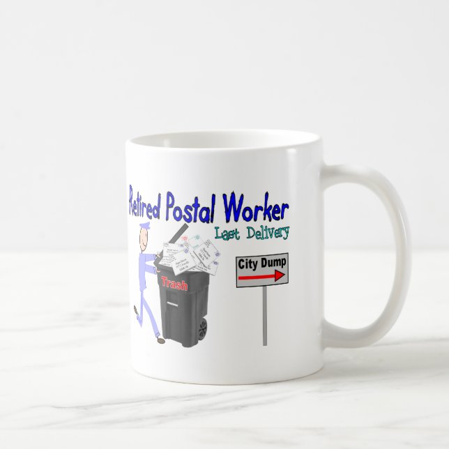 Pensionierte Postangestellter-Letzt-Lieferung Kaffeetasse (Rechts)