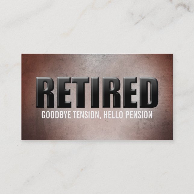 Pensionierte Visitenkarten Visitenkarte (Vorderseite)