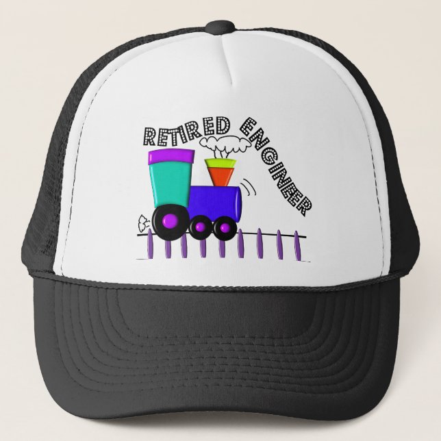 Pensionierte Zug-Ingenieur-Geschenke Truckerkappe (Vorderseite)
