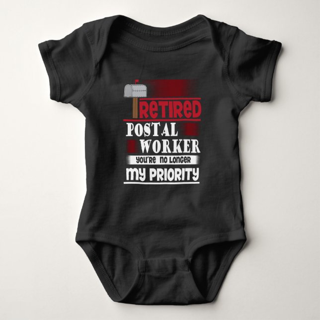 Pensionierter Postangestellter-lustiger Baby Strampler (Vorderseite)