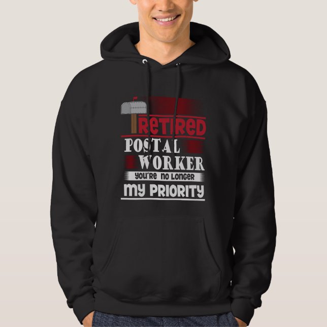 Pensionierter Postangestellter-lustiger Hoodie (Vorderseite)