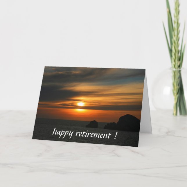 pensionierter Sonnenuntergang Karte (Vorderseite)