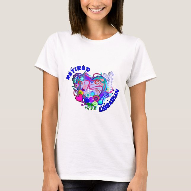 Pensioniertes Bibliothekar-künstlerisches Retro T-Shirt (Vorderseite)