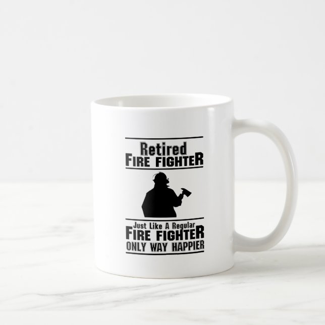 Pensioniertes Feuerwehrmann-Feuer-Mann-lustiges Kaffeetasse (Rechts)