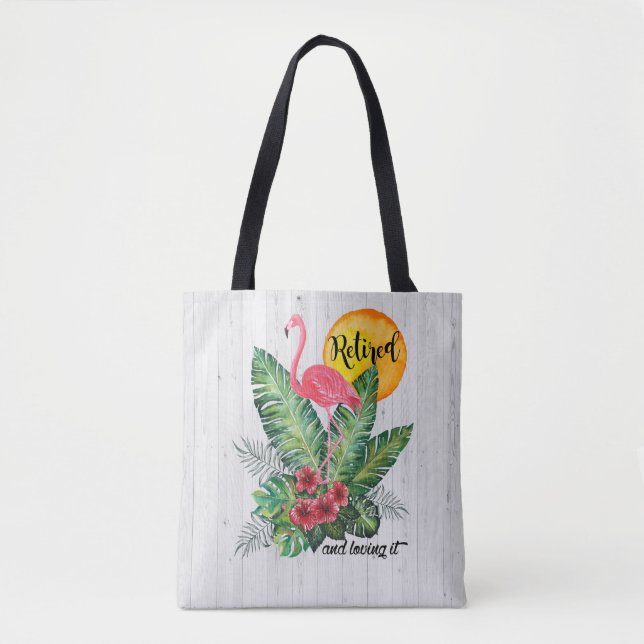 Pensioniertes Flamingo-Aquarell Tasche (Vorderseite)