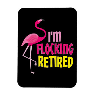 Pensioniertes Flamingo-Liebhaber-lustiges Magnet