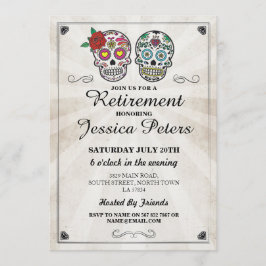 Pensionierung Geburtstag Sugar Skulls Einladung Ha
