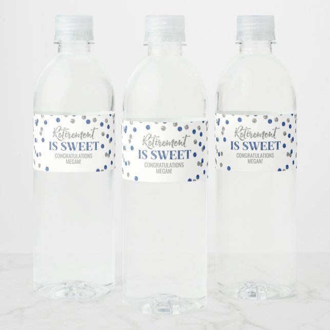 Pensionierung ist Sweet Blue Silver Confetti (Flaschen)