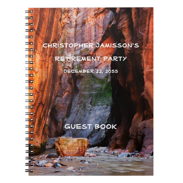 Pensionshaus Party Gästebuch, Zion Narrows Utah Notizblock (Vorderseite)