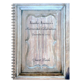 Pensionskasse Party Gästebuch, gewitterte Holztüre Notizblock