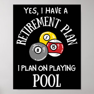 Pensionsplan Schwimmbad Funny Pool Player Bil Poster