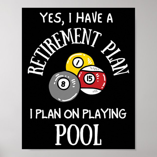 Pensionsplan Schwimmbad Funny Pool Player Bil Poster (Vorne)
