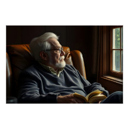 Pensive Ältere Solidität Poster