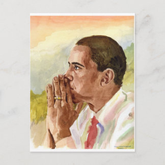 Pensive Obama Postkarte
